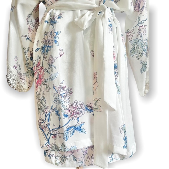 In Bloom by Jonquil Mia women’s floral wrap robe sleep loungewear chiffon L - Picture 6 of 13